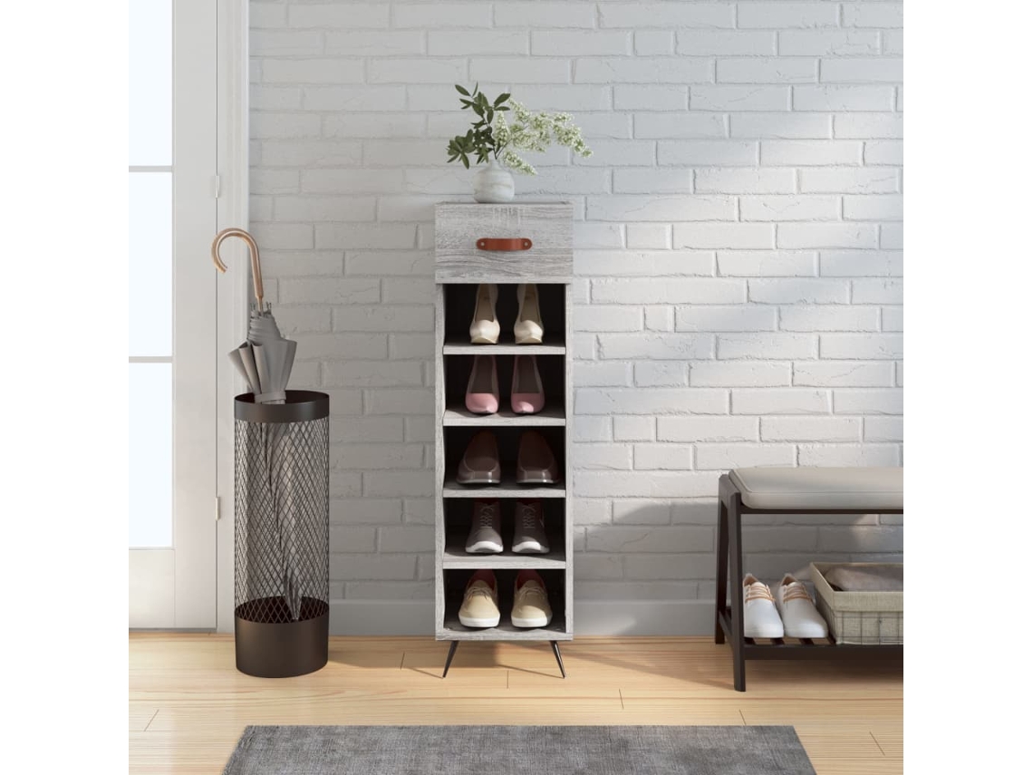 Vidaxl Sapateira 30x35x105 Cm Derivados De Madeira Cinzento Sonoma