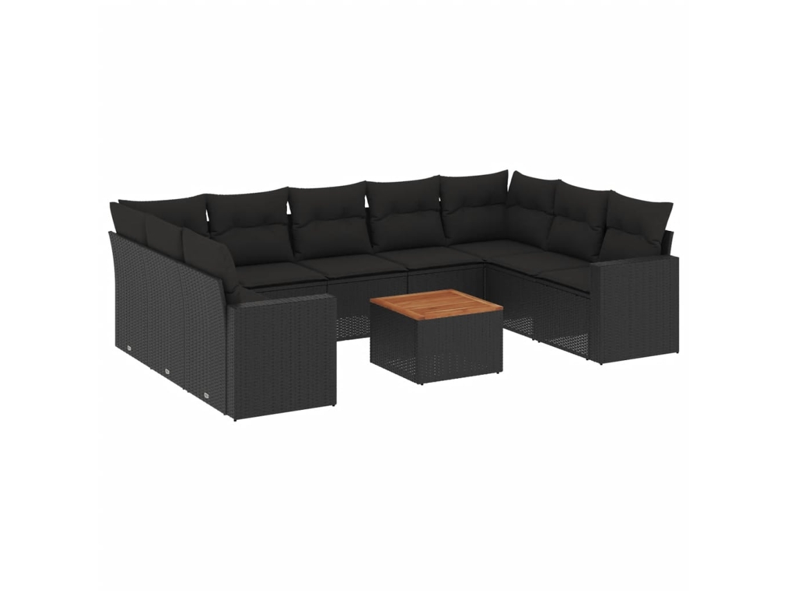 Garden Sofa Set, Garden Sofa Sets Vidaxl Preto Rattan / Vime (n/a)