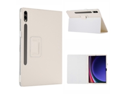 Capa De Couro Com Suporte Duplo Para Samsung Galaxy Tab S10 Com Textura De Lichia Verde Slowmoose