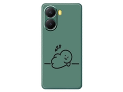 Capa Tkdaddy Para Xiaomi Redmi Turbo 4 5g / Poco X7 Pro 5g Com Estampa De Bonecos Palitos E Bordas Retas Em Tpu, Capa Traseira Verde