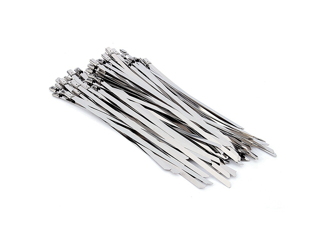 50 Peças De Cintas De Aço Inoxidável 304 Auto-bloqueantes 8" (4.6200mm) Anti-corrosivas Para Envoltório De Escape