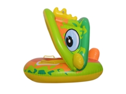 Barco Dinossauro Com Carro Bomba Boia Flutuante Para Bebê, Cadeira De Piscina Com Guarda-sol, Boia Flutuante Para Piscina, Boia -aquaforge