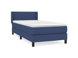 Cama com Molas/colchão 90x190 Cm Tecido Azul MAISON EXCLUSIVE