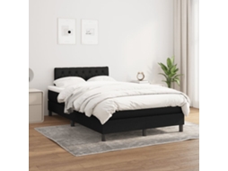 Cama Com Molas/colchão 120x200 Cm Tecido Preto