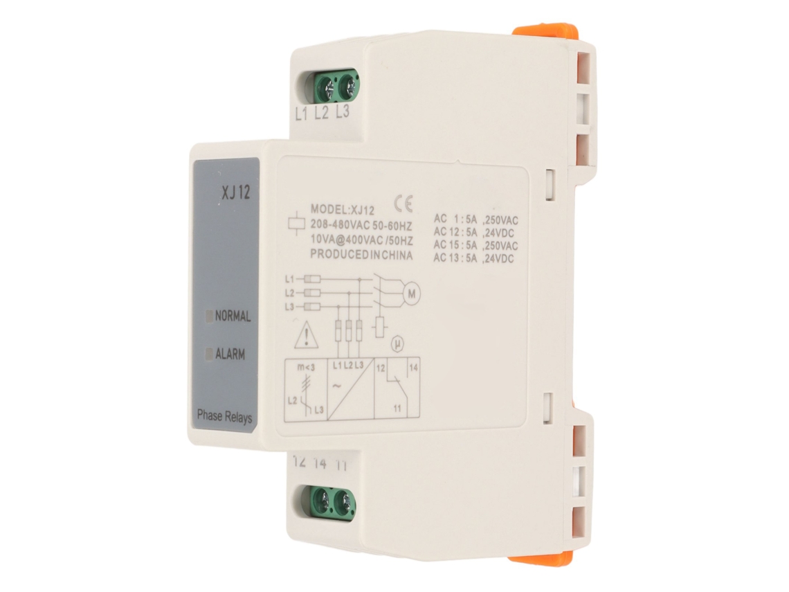 Relé de Sequência Trifásico para Motor Elevador 208‑480Vca com luz indicadora S/MARCA