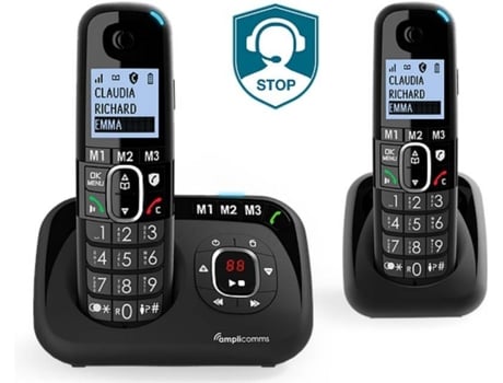 Telefone fixo AMPLICOMMS 1582 Preto