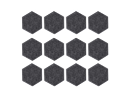 Baok-12 Painéis Acústicos Hexagonais De Alta Densidade, Painéis Absorventes De Som, Painéis Acústicos Para Parede, Cinza Escuro, 14x12x7cm