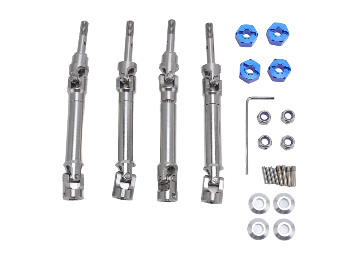 Conjunto De Eixos De Transmissão Cvd Dianteiro E Traseiro De Aço Inoxidável 4pcs Para Slash 4x4 Stampede 1/10 Carro Rc