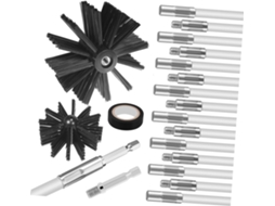 Kit De Limpeza Chaminés Ganazono, Design Fácil De Usar, Escova Flexível De Plástico Preto Para Manutenção Condutas Fumos
