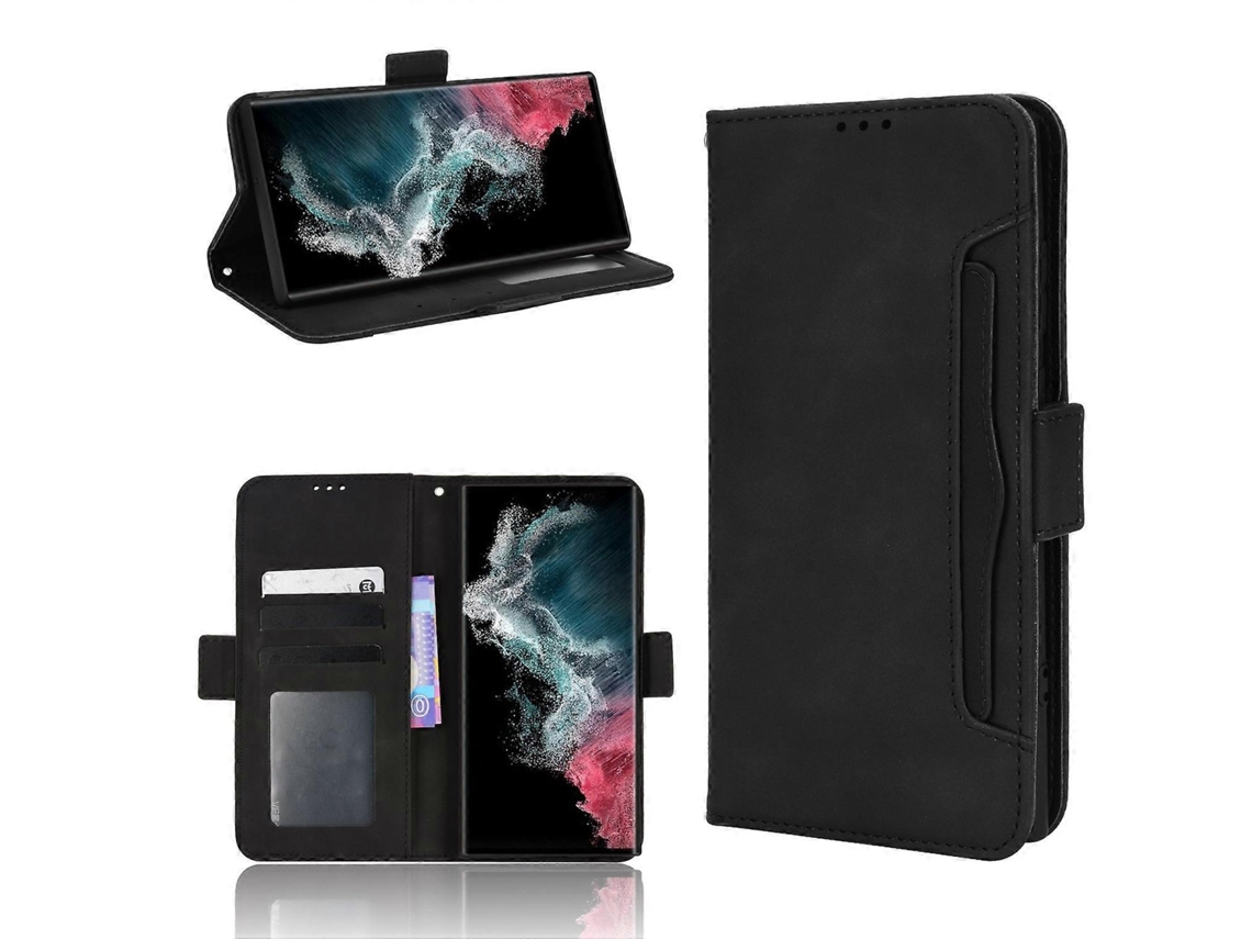 Capa De Couro Com Estampa De Bezerro E Toque De Pele Para Samsung Galaxy S22 Ultra 5g