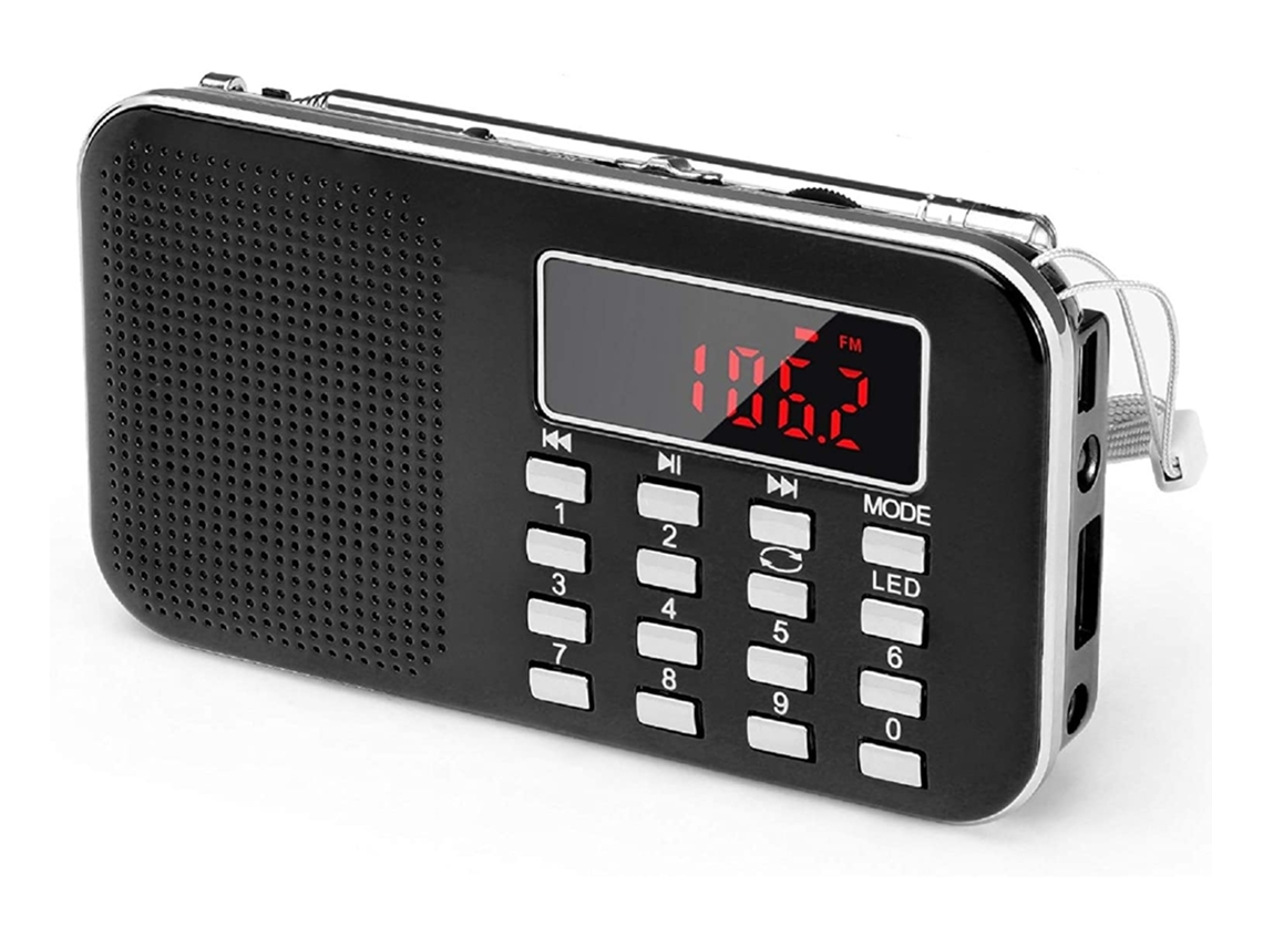 Mini Rádio Portátil Fm De Bolso Com Lanterna Led, Rádio Digital Com Alto-falante E Suporte Para Cartão Micro Sd/tf/usb SUNNY SPACES