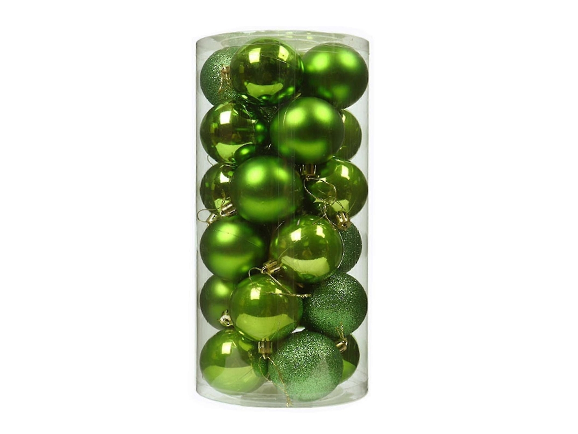 24 Bolas De Natal Decorativas Resistentes E Inquebráveis Com Acabamento Eletrolítico E Perolado Para Pendurar - Zzy