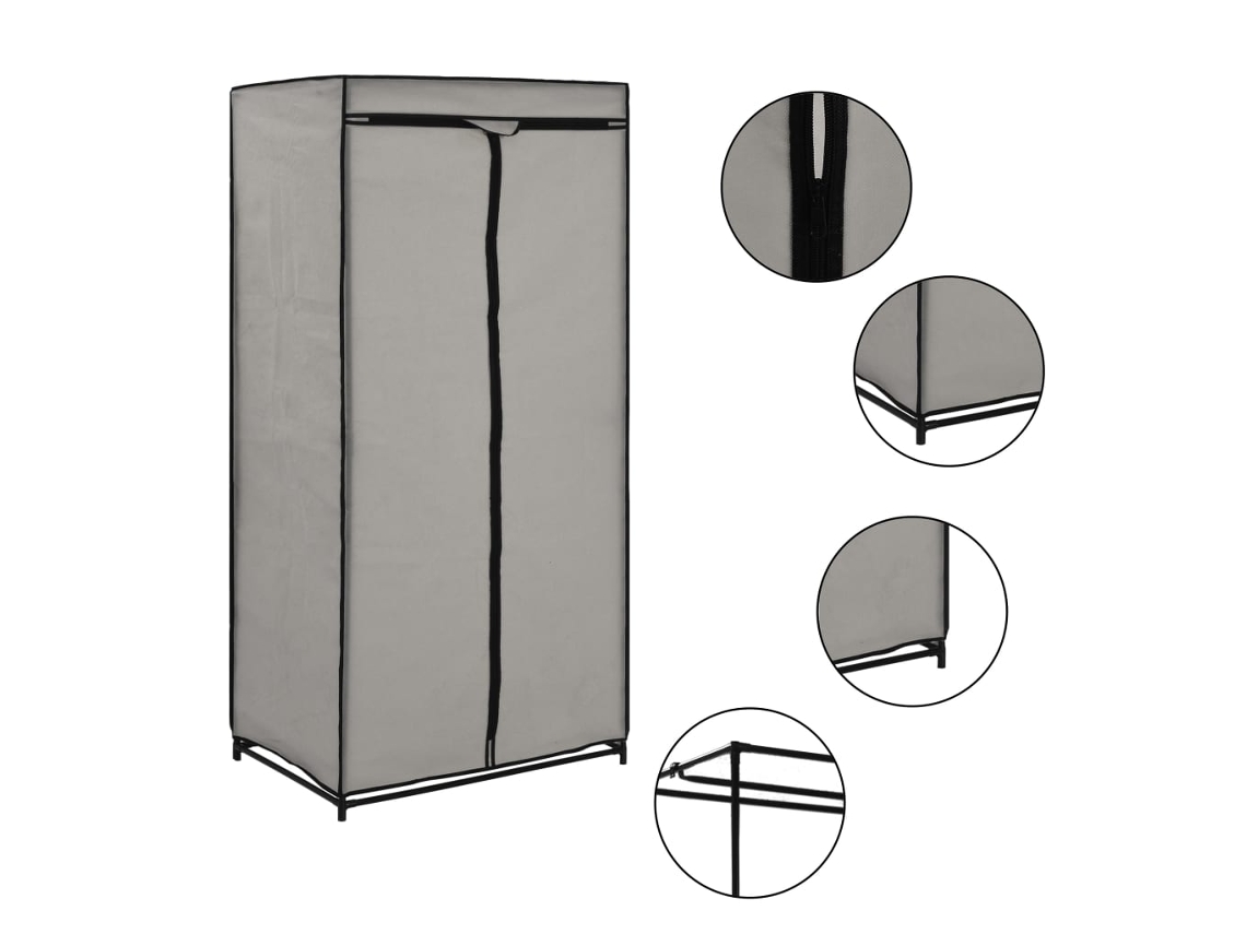 Roupeiros 2 Pcs 75x50x160 Cm Cinzento Wsd305745