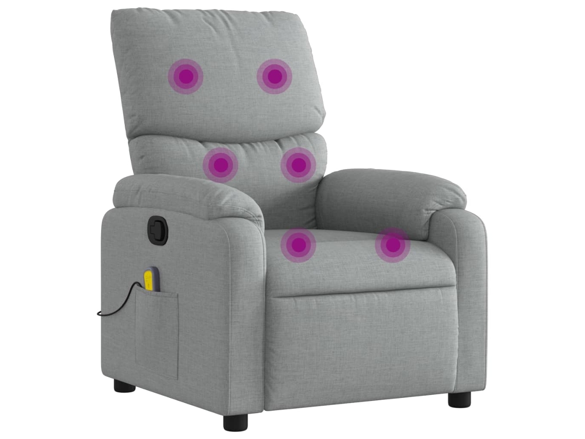 Massage Recliner Chair, Massage Recliner Chairs Vidaxl Cinzeto Tecido