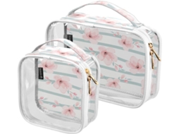 Conjunto Kutsu com Nécessaires em Formato de Flor Cerejeira Resistente Zíper Organizador Viagens Carro | S/MARCA