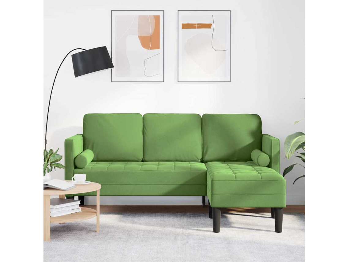 Vidaxl Conjunto de Sofás com Almofada Verde Claro Poliéster