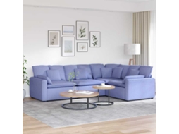 Vidaxl Sofá Modular Com Almofadas Tecido Azul Ganga