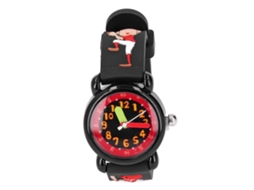 Ats reloj Infantil 3d Con Dibujos Animados Chico Béisbol Patrón Números Claros para Niños de 3 a 8 Años Negro