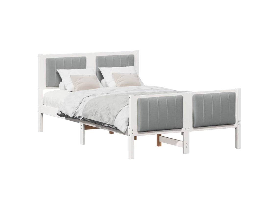 Estrutura da Cama Branco e Cinza Claro 120 X 200 Cm MAISON EXCLUSIVE
