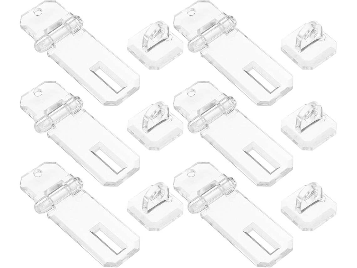Fechos De Dobradiça Em Acrílico Transparente, 6 Peças, 35x80mm, Para Caixas E Armários Fecho Seguro Compacto Pequenas De