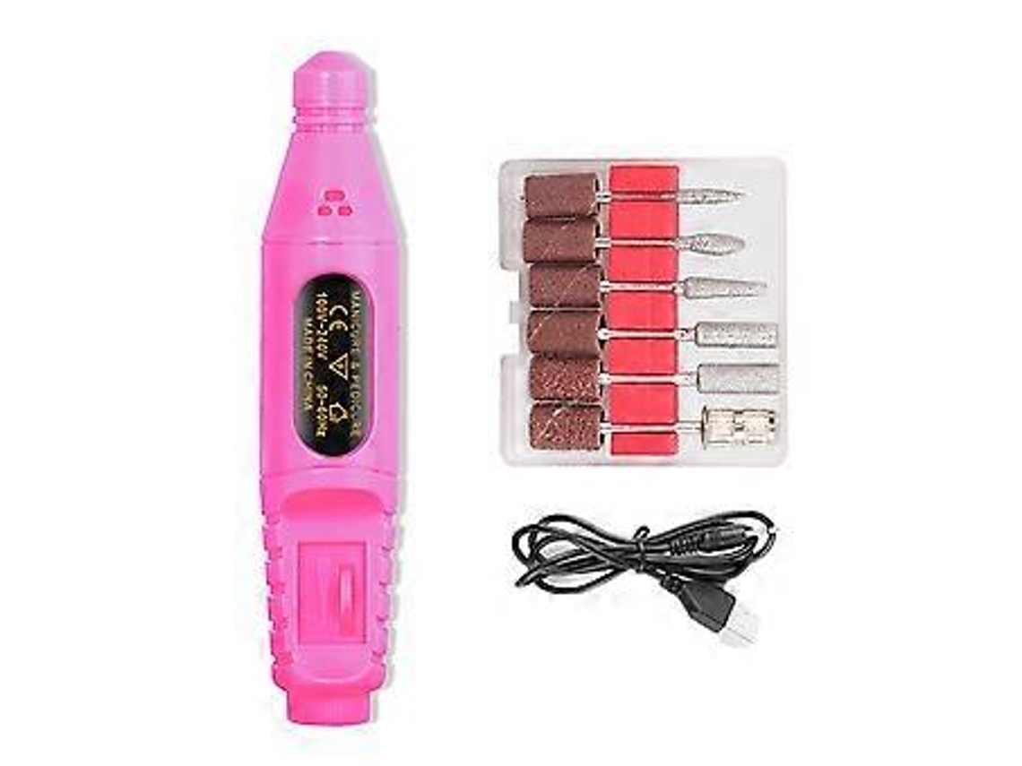 Lixa De Unha Elétrica Portátil, Lixa De Unha Profissional Para Unhas E Pés Em Tamanho De Viagem, Design Ergonômico Com Cabeças Int Slowmoose