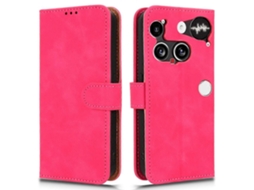 Capa De Couro Nothing Phone (3) 5g - Capa Carteira Anti-queda Com Toque Aveludado Rosa