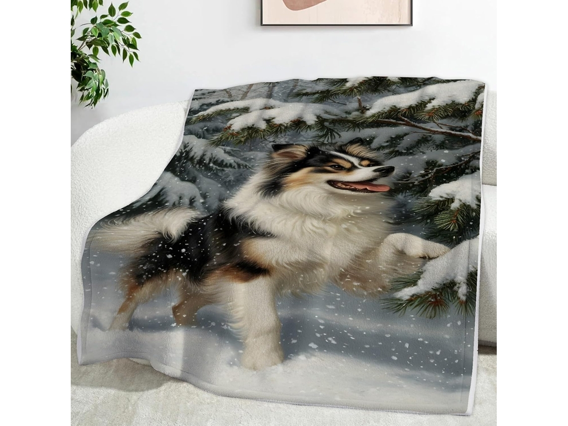 Manta de Pinho Pele Carneiro para Cães 180x200 Cm Multifuncional Macia Flanela Aconchegante Cama Cochilo no Es
