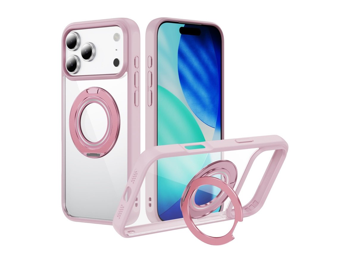 Capa Protetora Magnética Transparente Para Celular, Com Proteção Antiqueda, Adequada Para Iphone 16 Plus Rosa