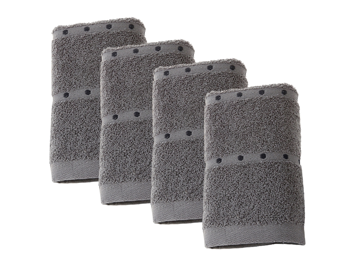 Conjunto de Toalha NEVEANCE Luxuoso Banheiro Rápido Macias Algodão Cinzento - 4pcs (33x74cm)
