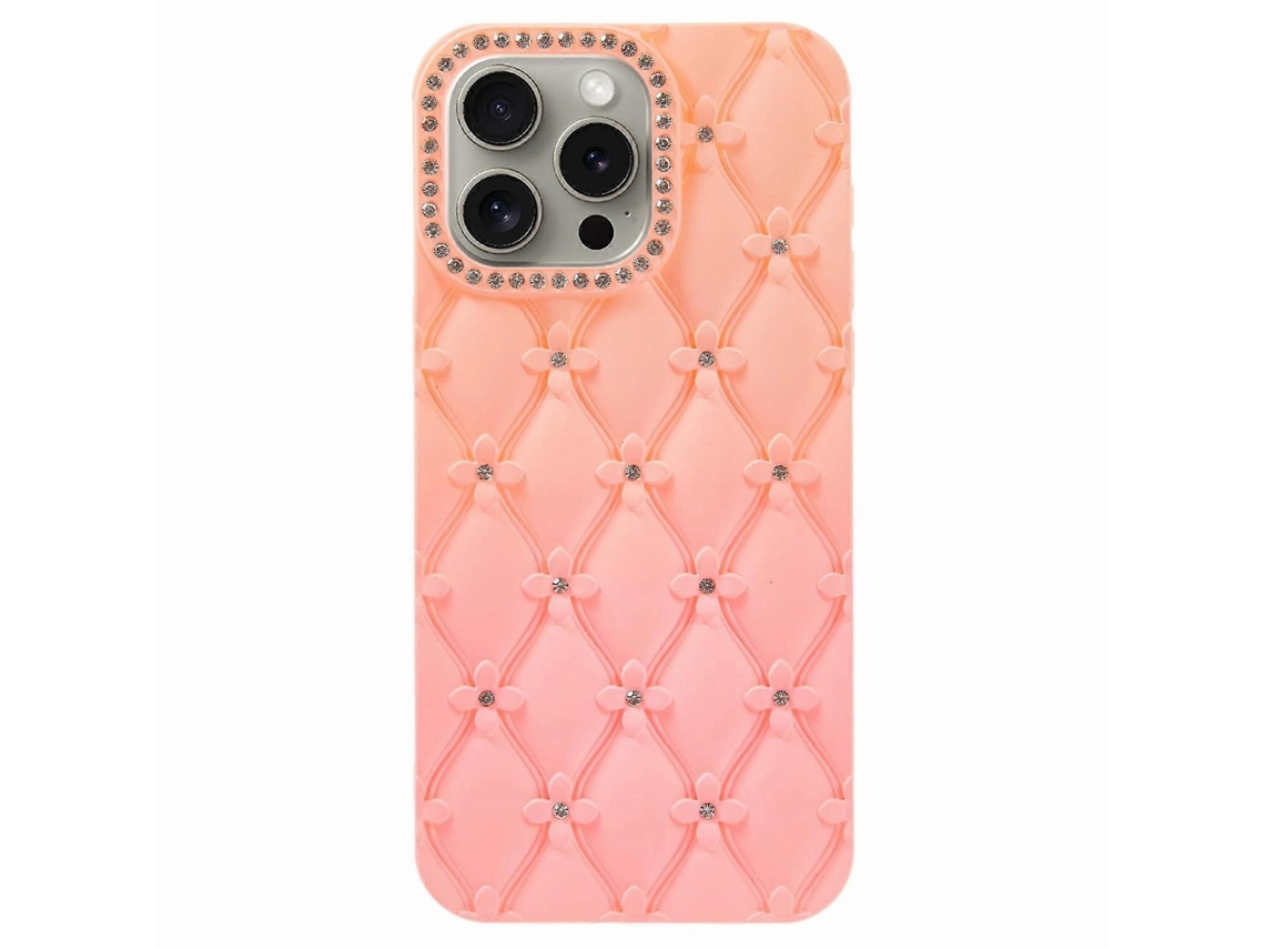 Capa Para Iphone 14 Pro Com Decoração Em Strass E Capa Emborrachada De Tpu