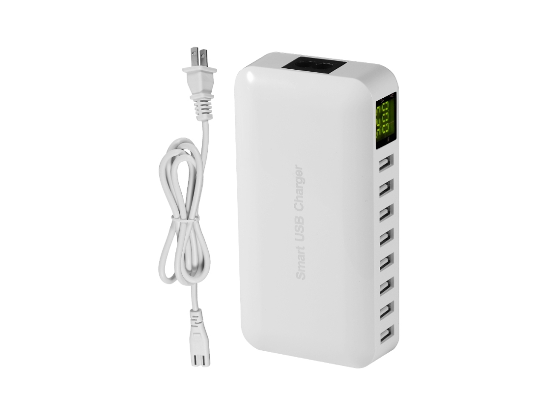 Carregador USB de Múltiplas Portas com Display LCD EOOCOO