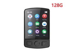 MP3 YIZHOOD (128G)Música esportiva portátil com alto-falante FM E-Book Recorder Bluetooth preto