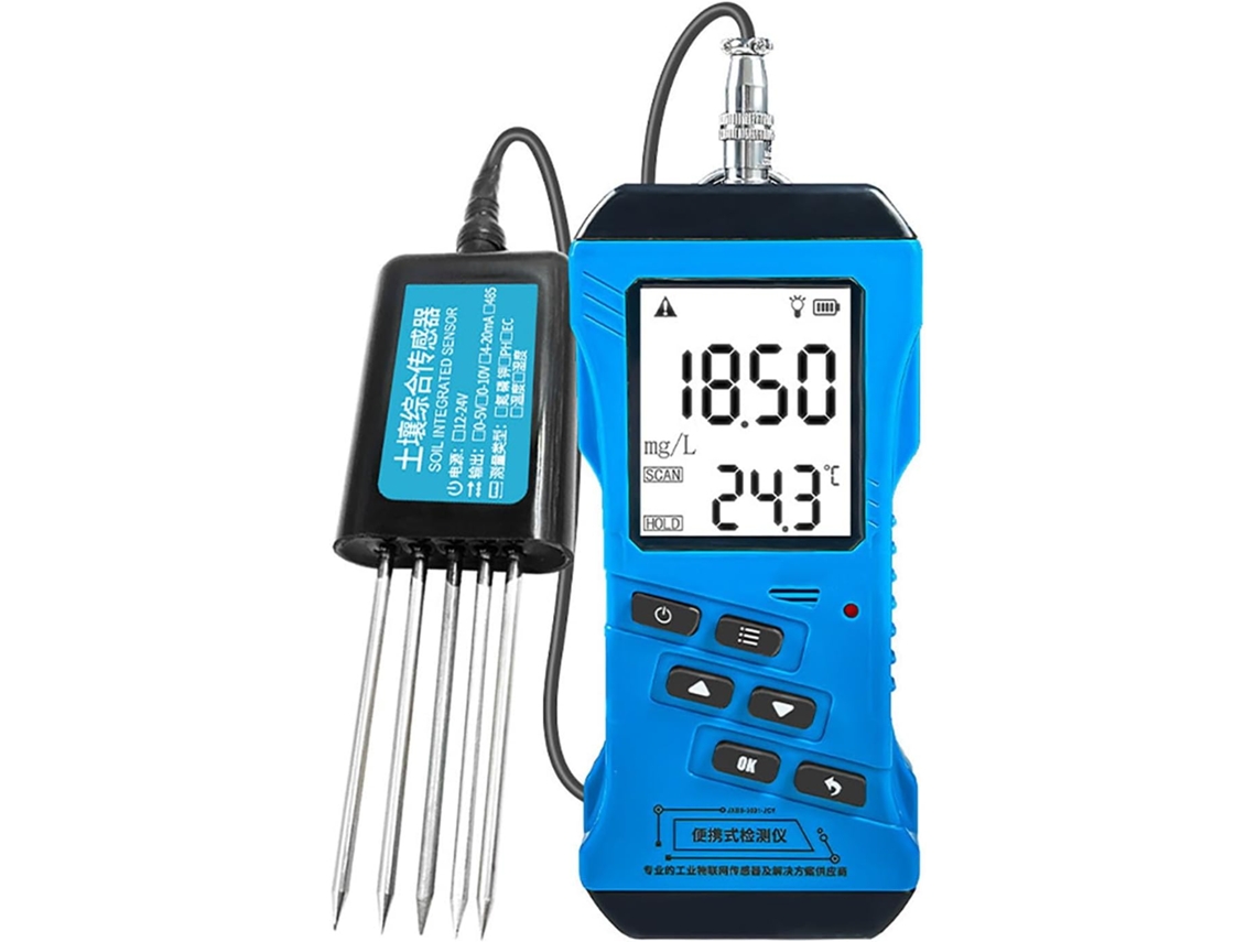 Analisador De Solo Digital 7em 1com Visor Lcd, Mede Npk, Acidez, Salinidade, Temperatura E Umidade Para