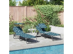 Vidaxl Espreguiçadeira Dobrável 2 Pcs Multicolor 190 X 57 X 81 Cm