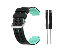 Pulseira De Relógio Garmin Approach S2/ S4 Feita Silicone Bicolor, Preto E Verde Menta.