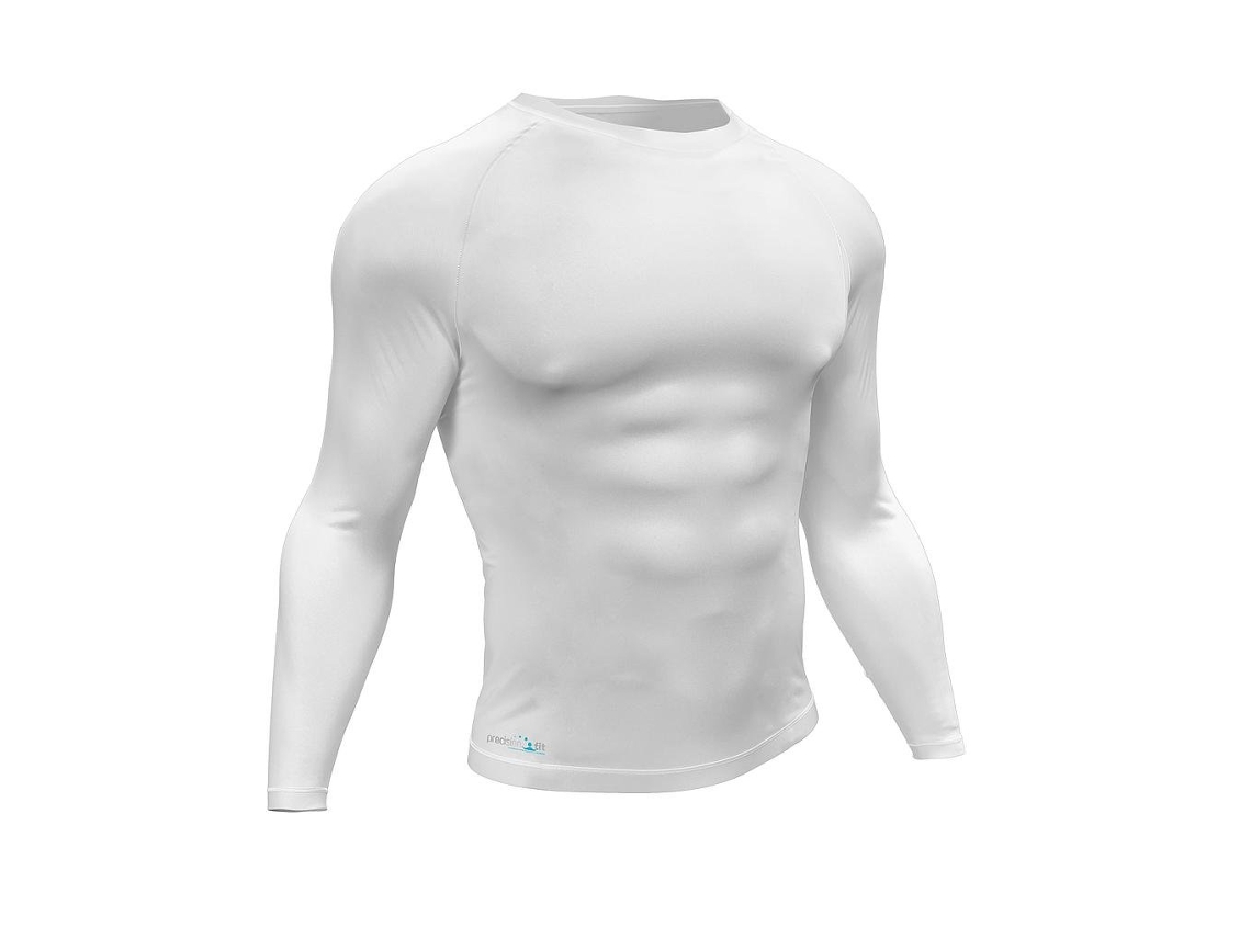 Camiseta Térmica Precision Sports Infantil Branca Manga Comprida Camada Base M