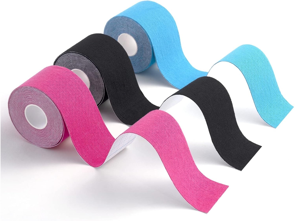 Fita De Cinesiologia Esportiva Para Músculos, 5m X 5cm, 3 Rolos (1 X Azul Aquaforge