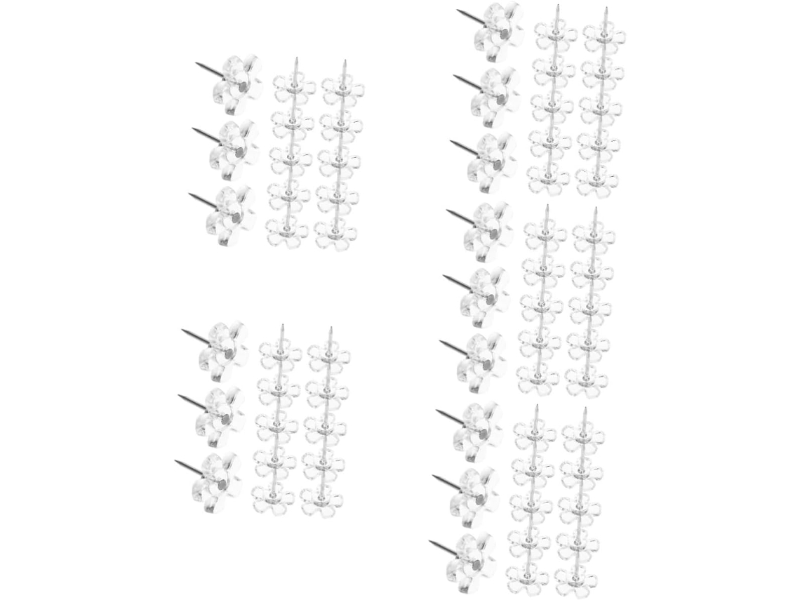 500 Peças De Pregos Transparentes Em Formato Flor Para Fixar Mapas,