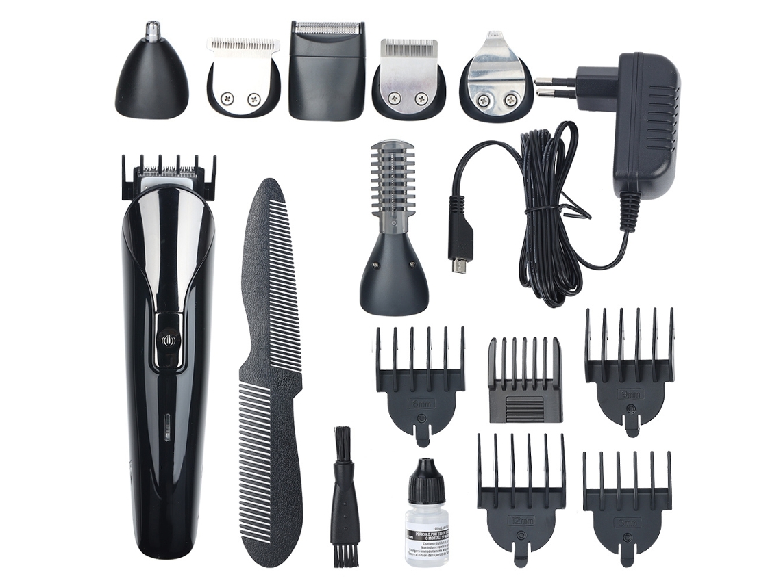 Cortadora De Cabelo Elétrica Multifuncional 6 Em 1: Aparador De Barba, Axilas, Nariz E Ferramenta De Modelagem