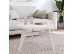 Vidaxl Tampo De Mesa Redondo Ø70x3 Cm Madeira De Pinho Maciça Branco