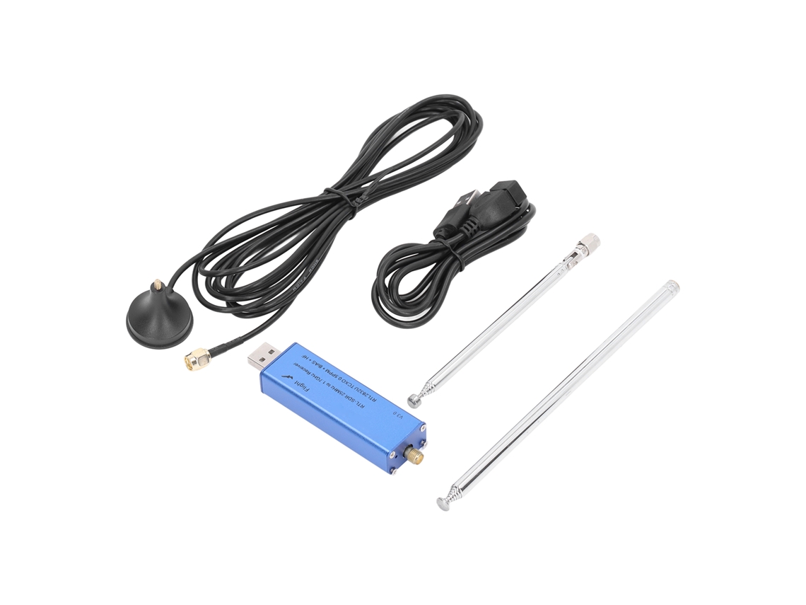 Kit Receptor SDR Rádio Definida por Software Dab Fm com Antena 25-1760mhz S/MARCA