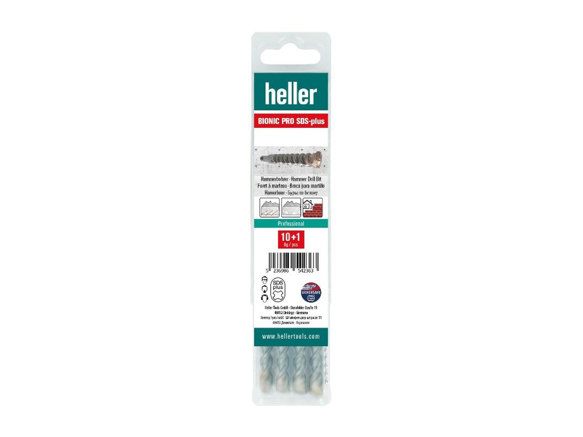 Broca Sds Plus 10x100x160 Bionic Pro Heller Sualpe Herramientas