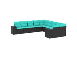 Conjunto de Sofá Jardim 3 Peças Almofadas Rattan Sintético MAISON EXCLUSIVE