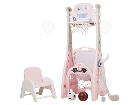 Cesto De Basquete 8 Em 1 54x56x157cm Pe Ecológico Ajustável Plástico Basquete Criança Mini Cesto De Basquete Para Crianças Cor Rosa Confozen
