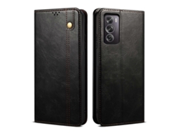 Capa De Couro Com Textura Crazy Horse Para Oppo Find X6 Oil Wax