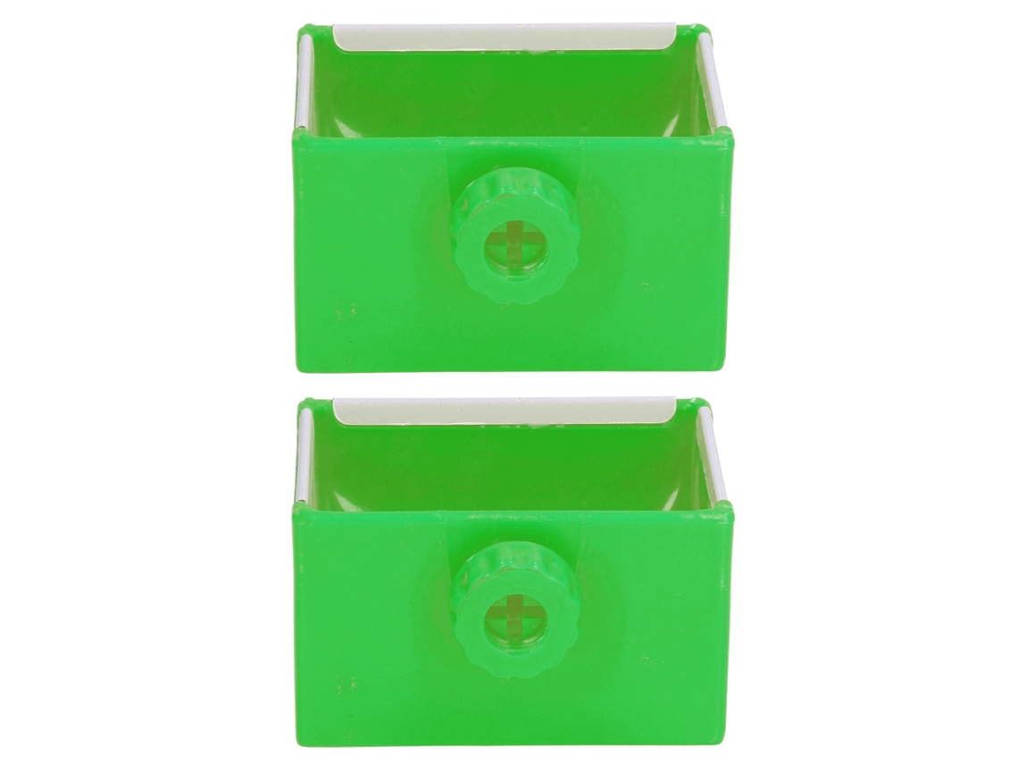 2pcs bacia de alimentação para pets plástico anti mordida fácil limpeza para gaiola de aço cães gatos coelhos verde S/MARCA