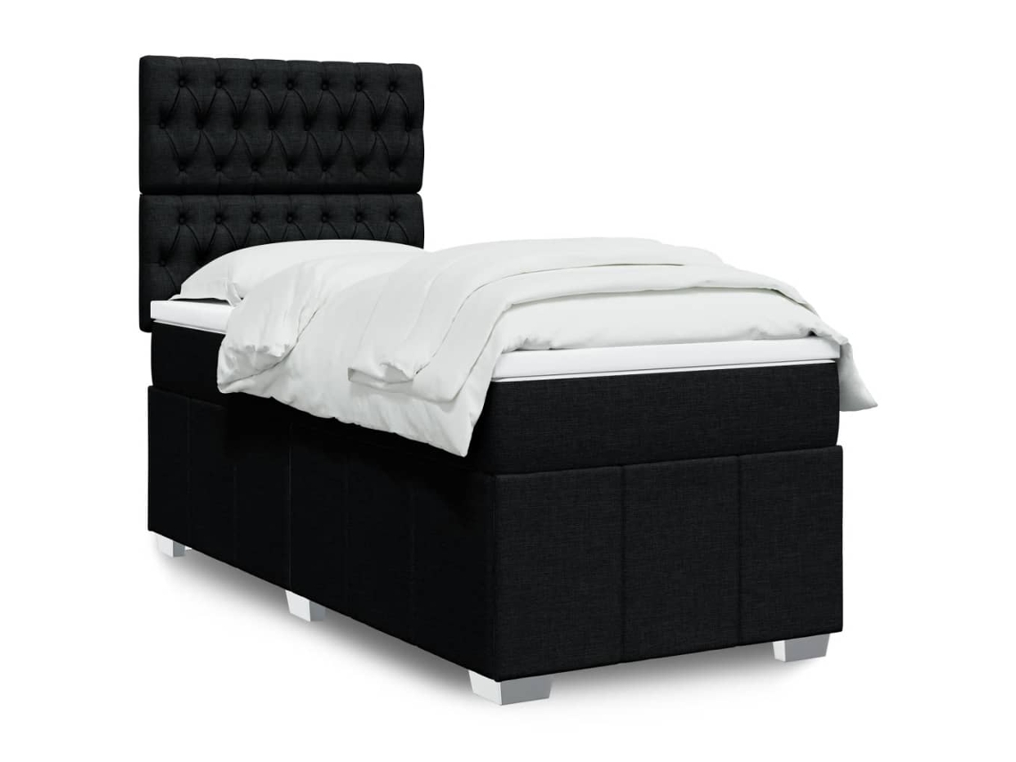 Vidaxl Cama Com Molas/colchão 90x190 Cm Tecido Preto