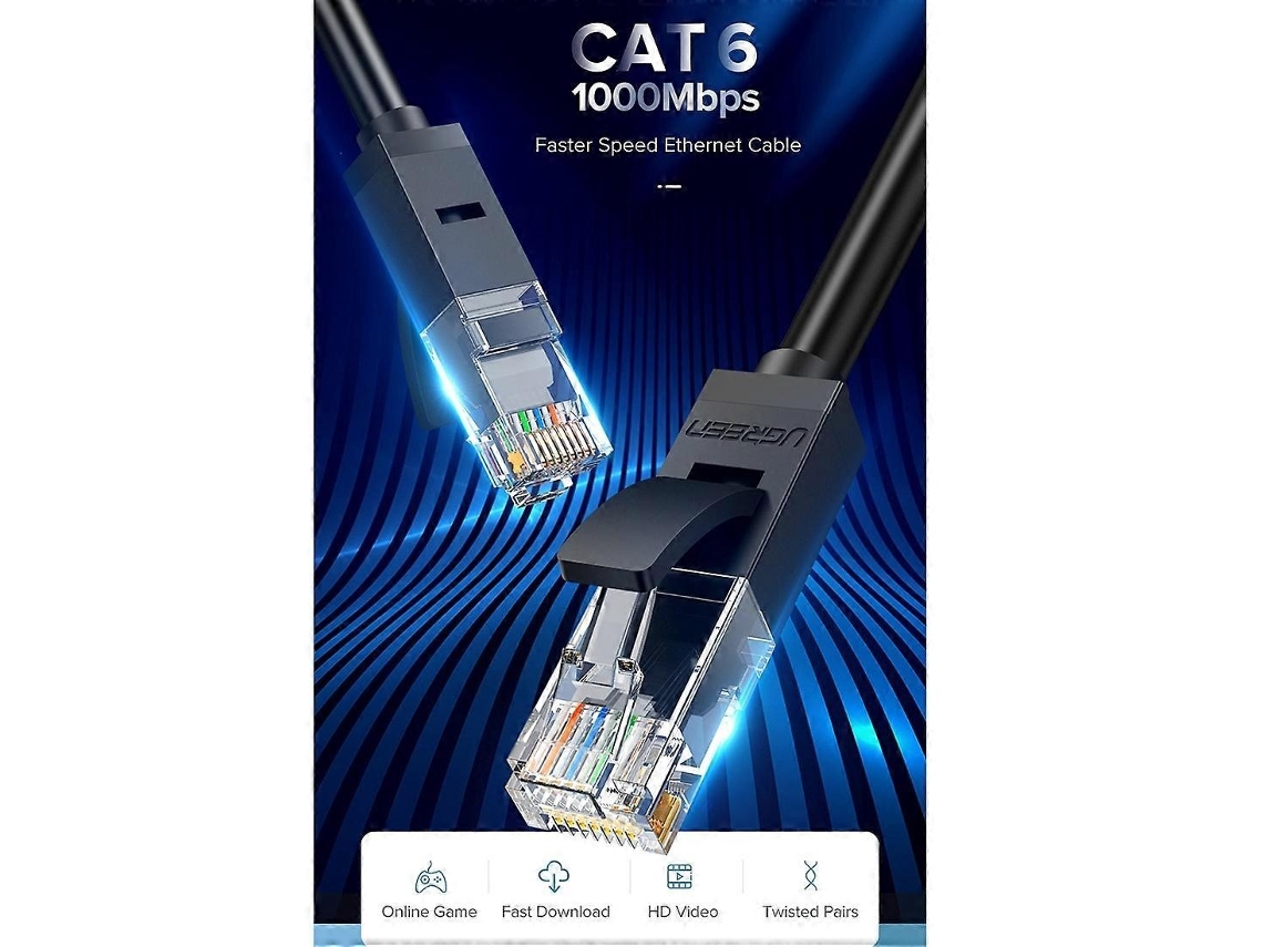 Lurelia Cabo Ethernet Cat 6 Rj45 1000 Mbps 250 Mhz 10m, Para Rede Lan
