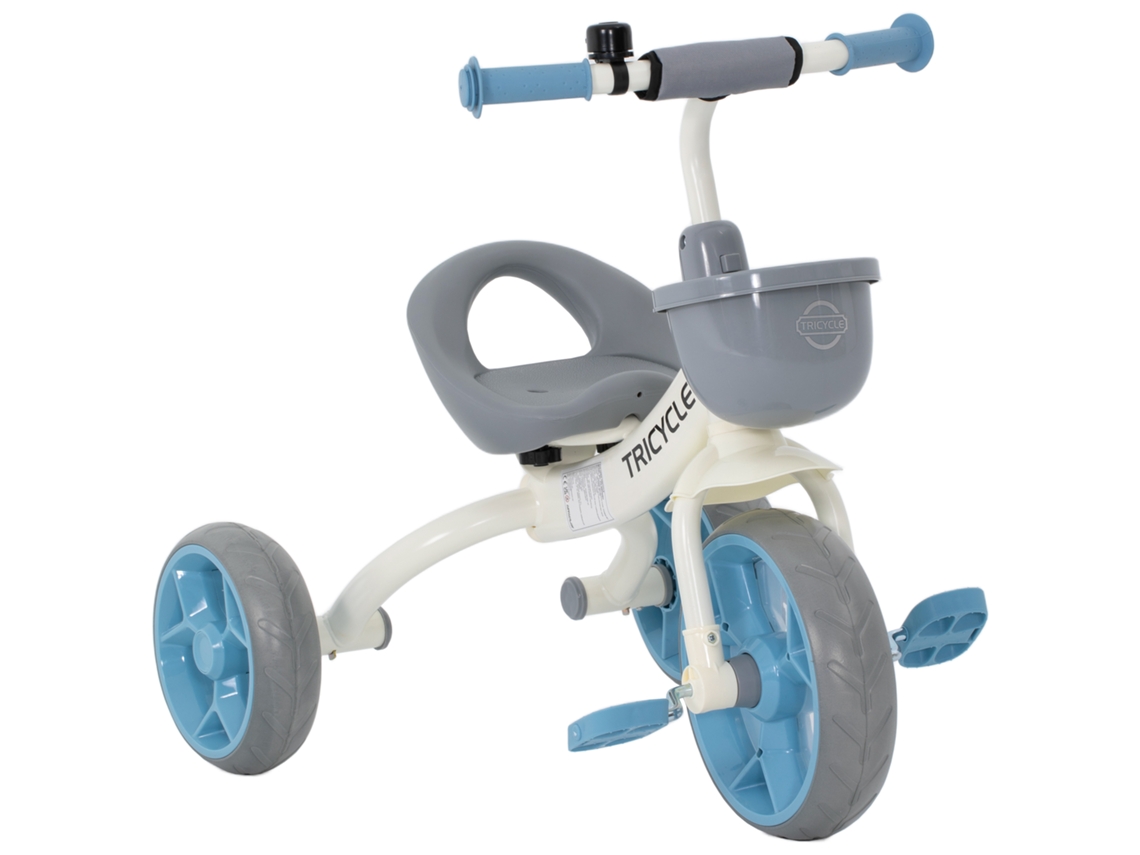 Triciclo Infantil Evolutivo, Triciclo para Crianças de 2 a 5 Anos com Cesto Dianteiro e Rodas Eva, 72 X 52 X 61 Cm, Azul Ge