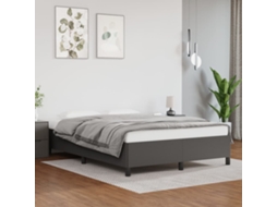 Vidaxl Estrutura De Cama Sem Colchão 140x200 Cm Couro Artificial Cinzento